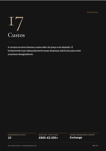 Abertura do capítulo sobre custos
